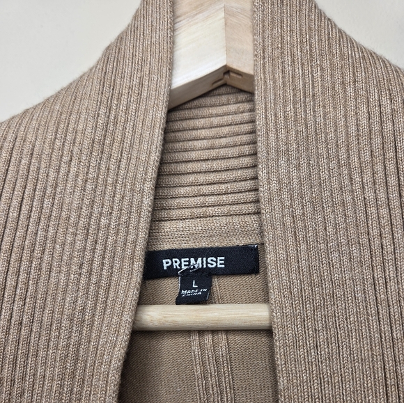PREMISE Beige Open-Front Cardigan - Picture 2 of 9